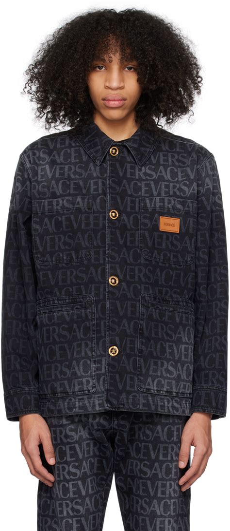 versace jackets sale|versace black denim jacket.